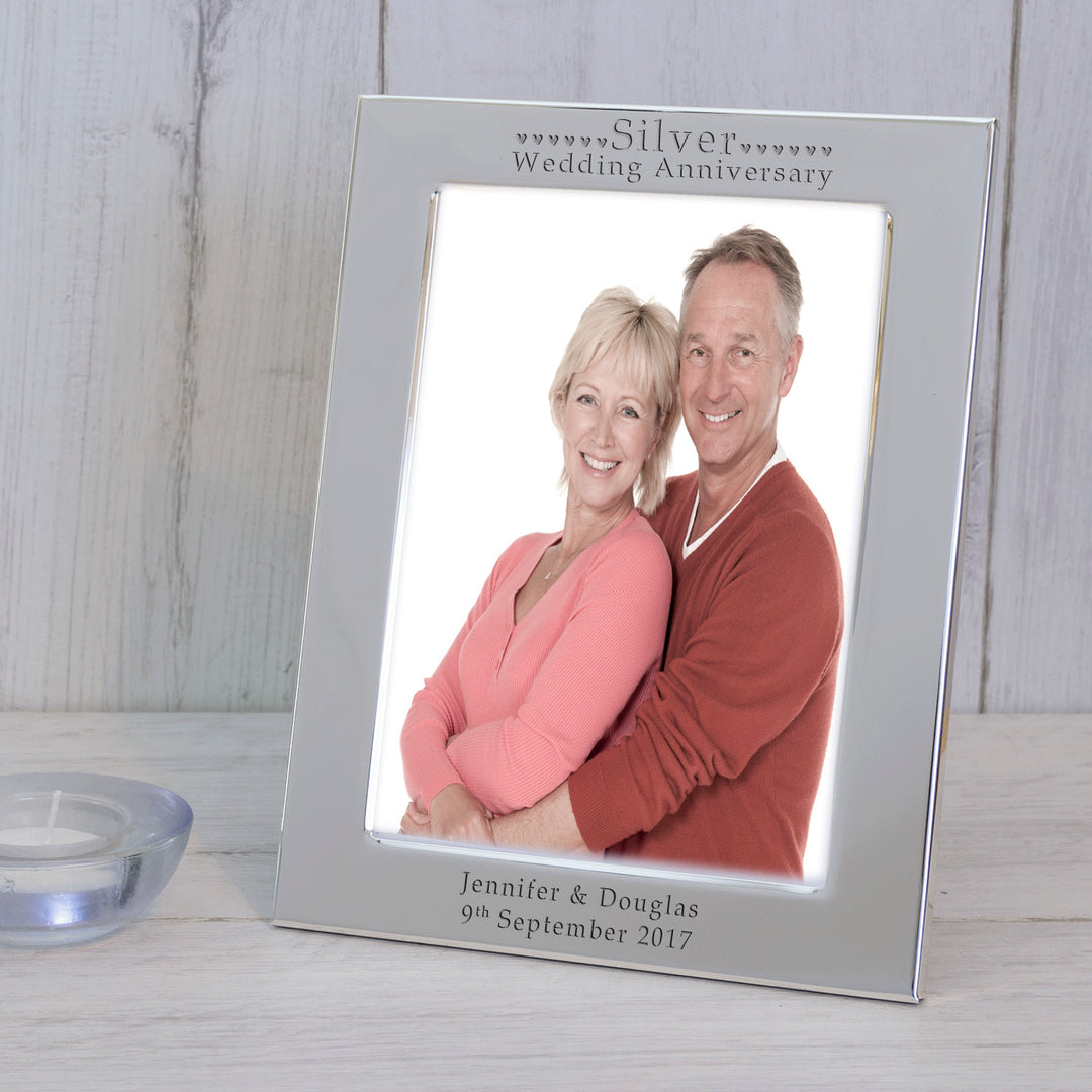 Personalised Silver Wedding Anniversary 7x5 Photo Frame