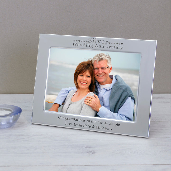 Personalised Silver Wedding Anniversary 7x5 Photo Frame