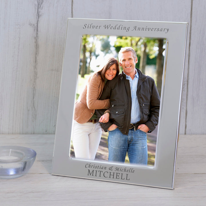 Personalised Silver Wedding Anniversary Photo Frame 7x5