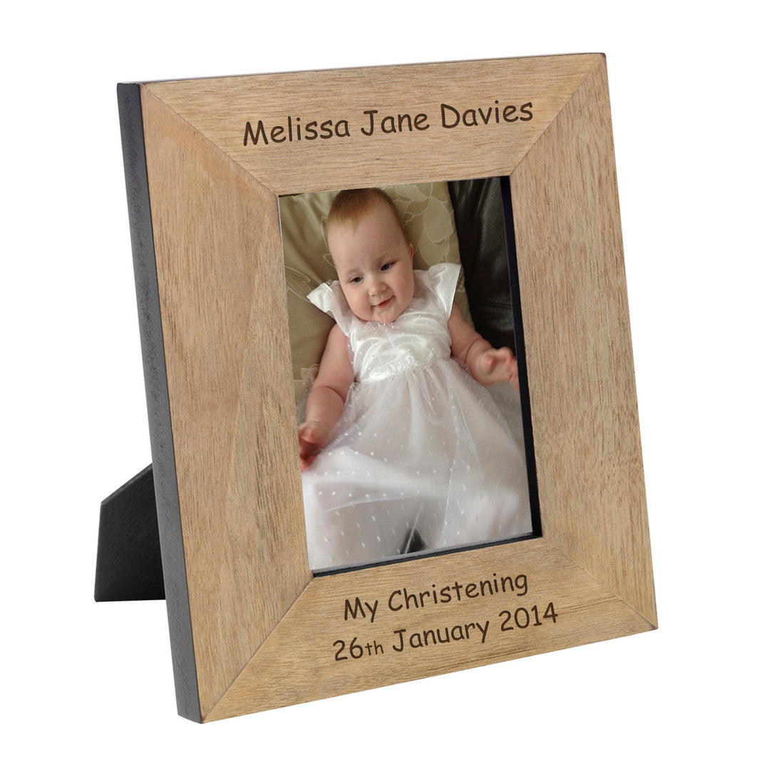 Personalised Oak Finish Photo Frame 7x5 with Child’s Name