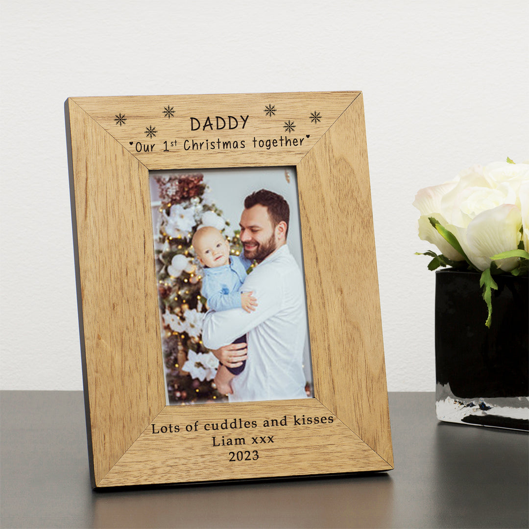 Personalised Daddy Our 1st Christmas Together Photo Frame 7x5