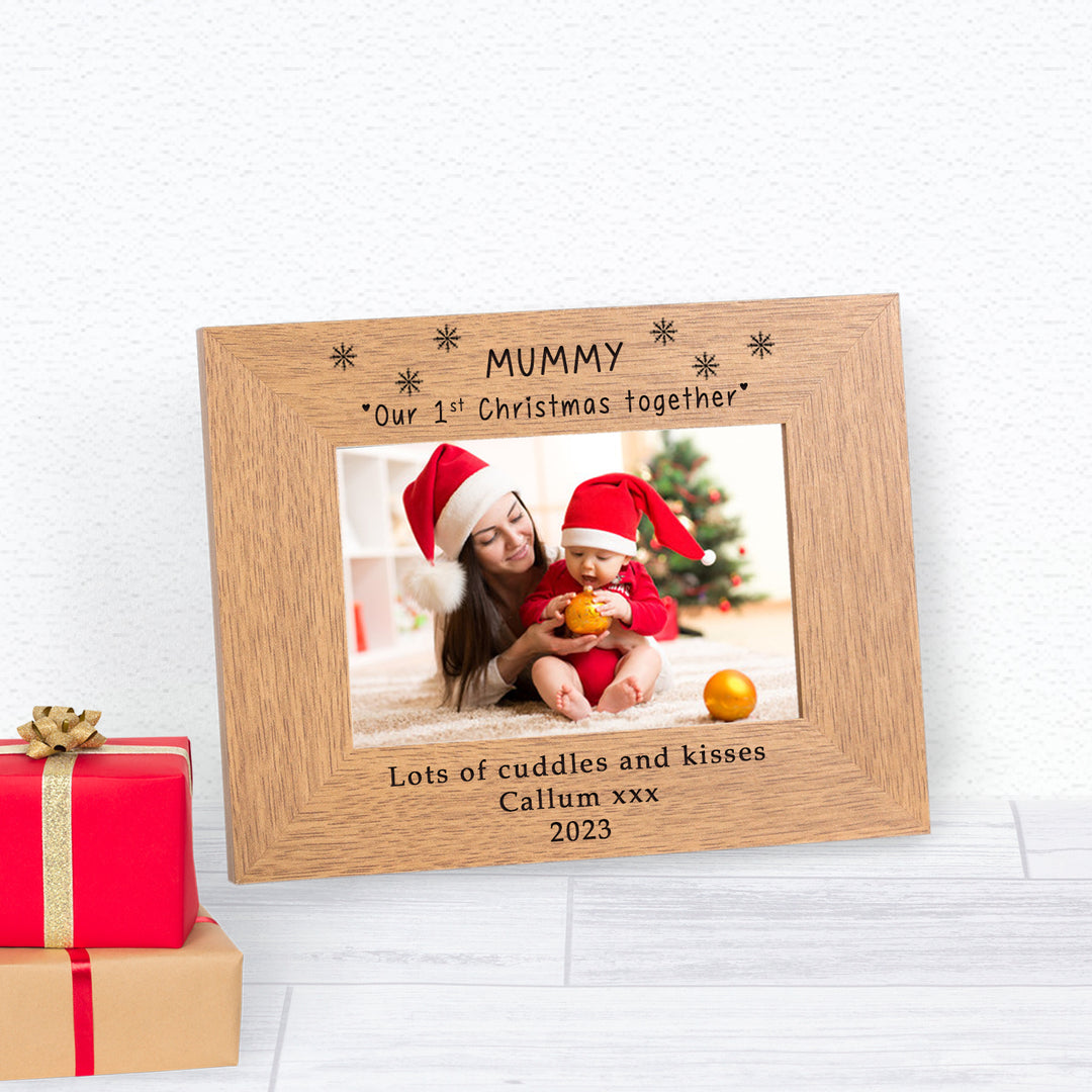 Personalised Mummy 1st Christmas Together Photo Frame 7x5