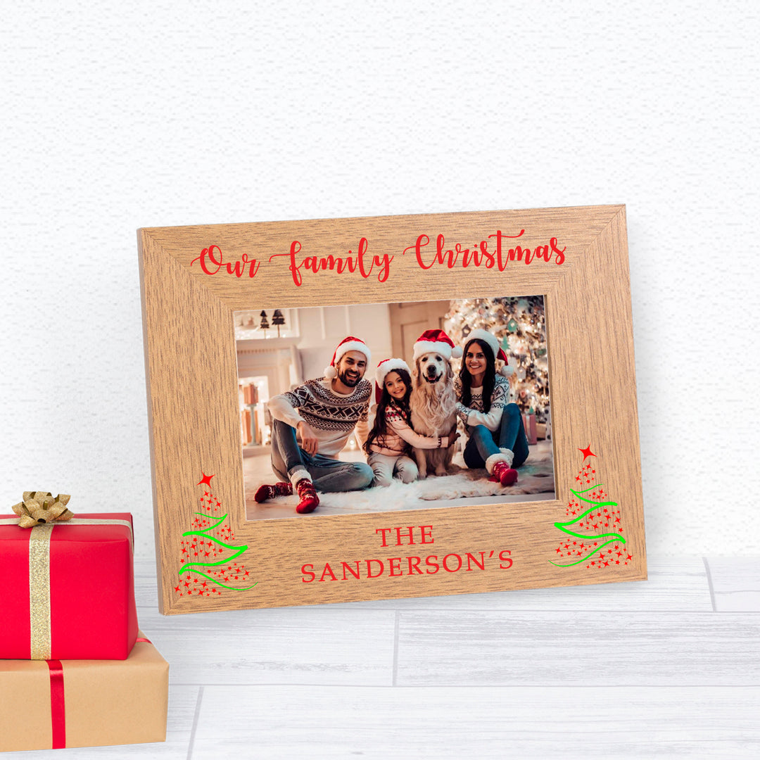Personalised Our Family Christmas Photo Frame with Surname (7x5)