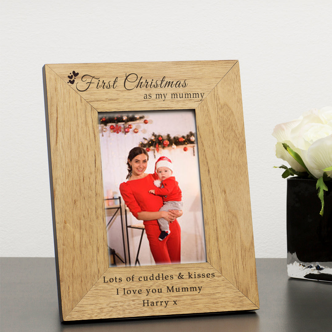 Personalised First Christmas as My Mummy 6x4 Oak Frame