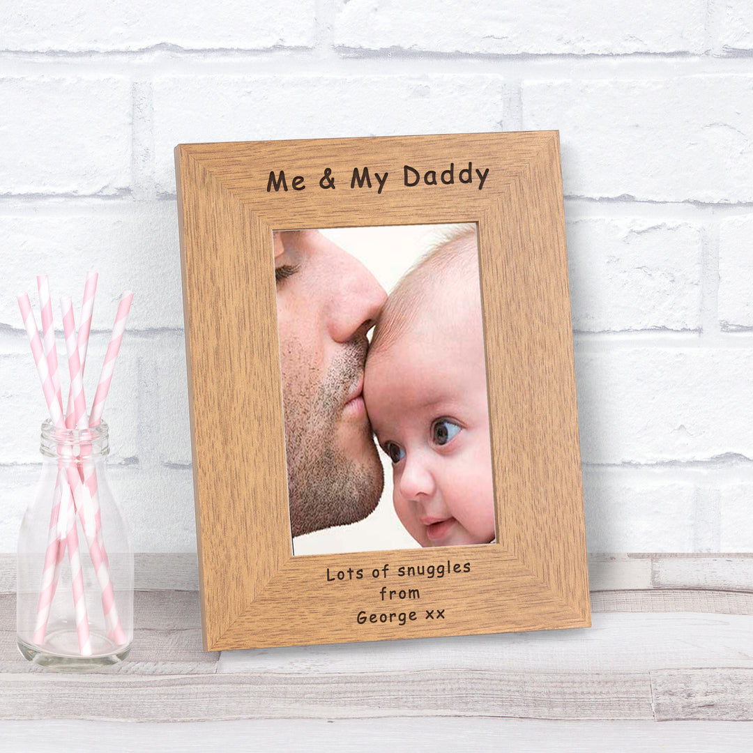 Personalised Me &amp; My Daddy Oak Finish Photo Frame 7x5