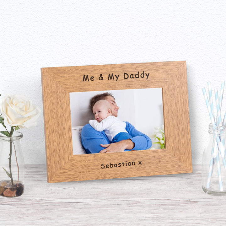 Personalised Me &amp; My Daddy Wooden Photo Frame 6x4