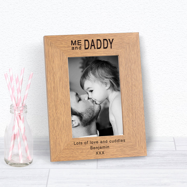 Personalised Me and Daddy Wooden Photo Frame 6x4