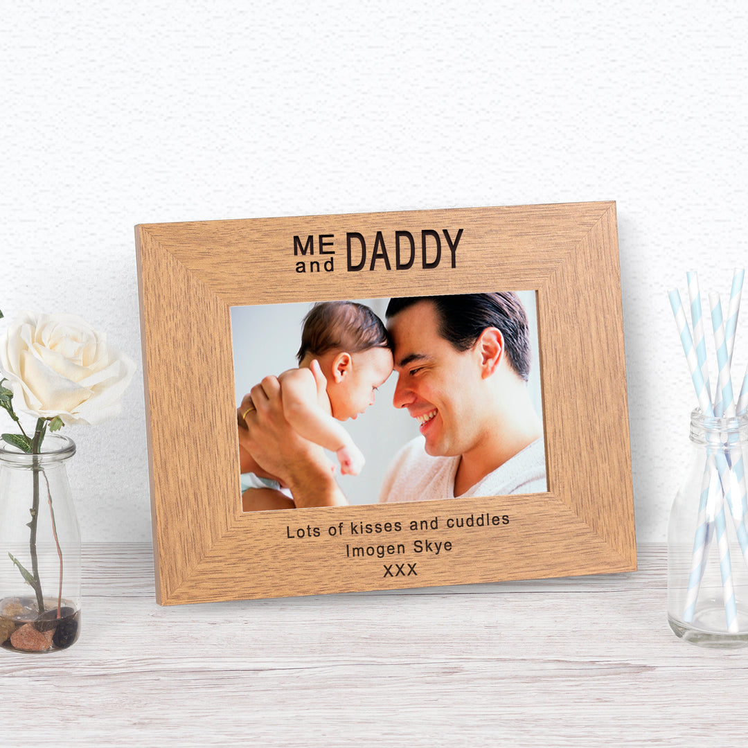 Personalised Me and Daddy Wooden Photo Frame 6x4
