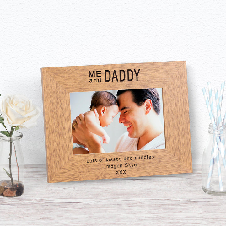 Personalised Me and Daddy Wooden Photo Frame 6x4