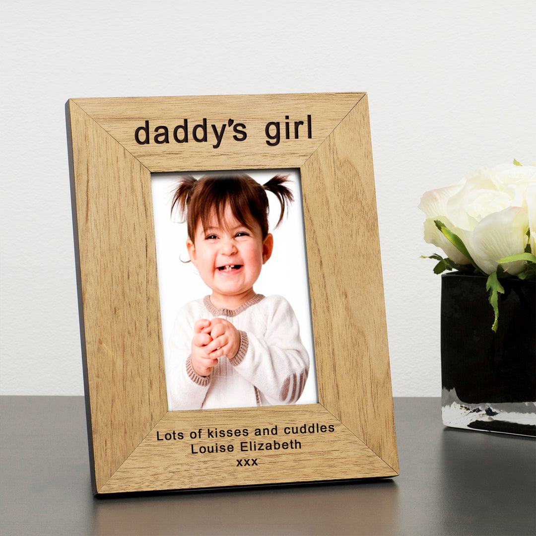 Personalised Daddy’s Girl Wooden Photo Frame 6x4