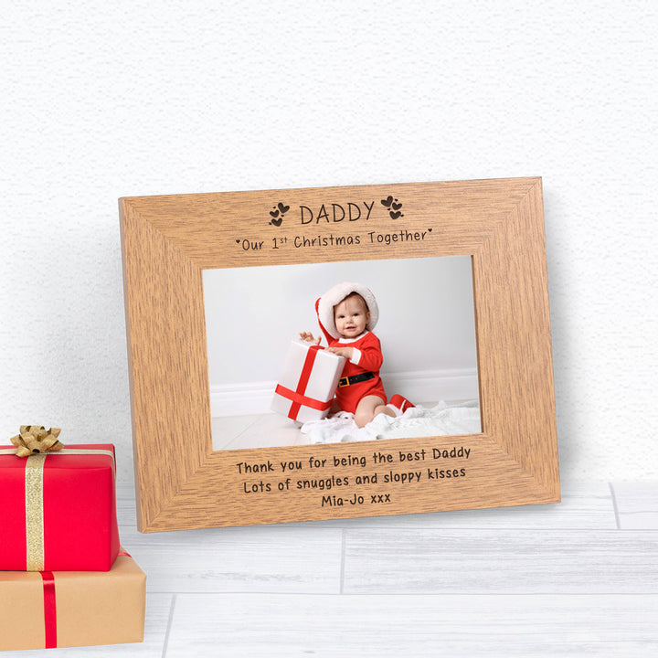 Personalised Daddy Our 1st Christmas Together Photo Frame 6x4
