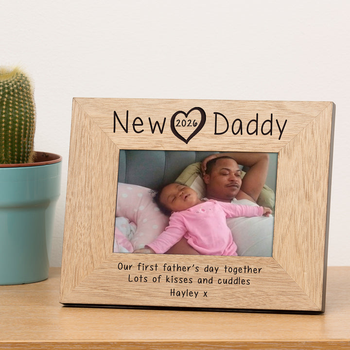 Personalised New Daddy Oak Finish Photo Frame 6x4