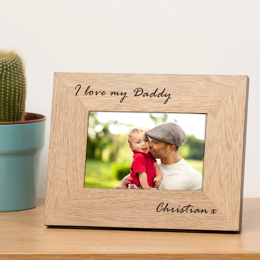 Personalised I Love My Daddy Oak Finish Photo Frame 7x5
