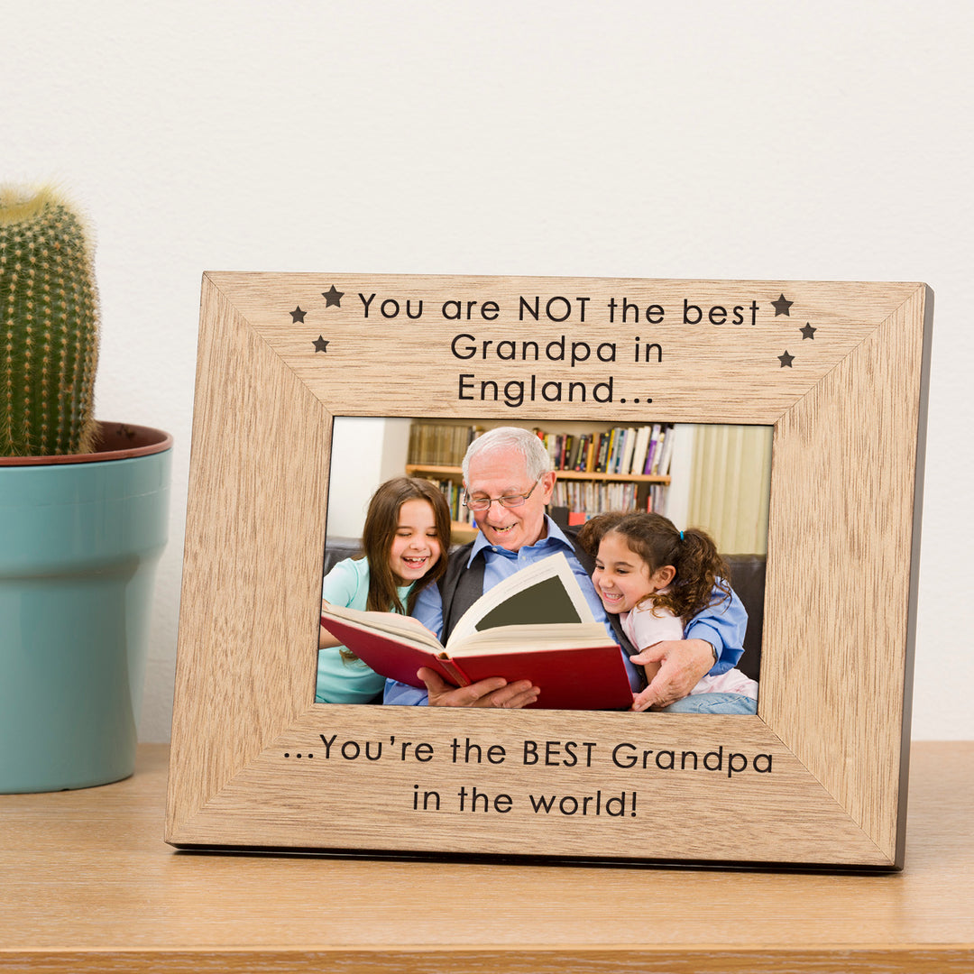 Personalised Best in the World Wooden Photo Frame 6x4
