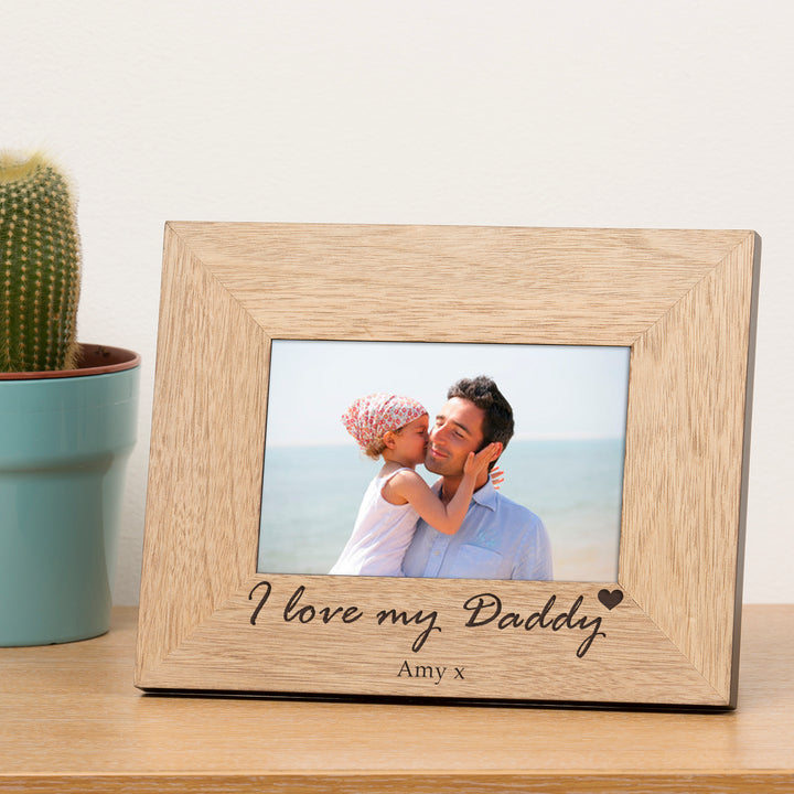 Personalised I Love My Daddy Oak Veneer Photo Frame 6x4