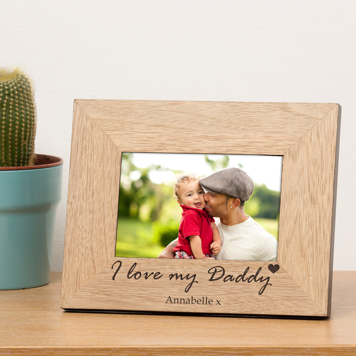 Personalised I Love My Daddy Oak Veneer Photo Frame 6x4