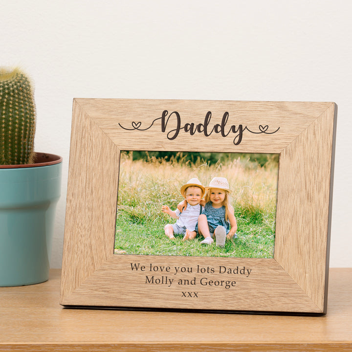 Personalised Daddy Oak Veneer Photo Frame 6x4