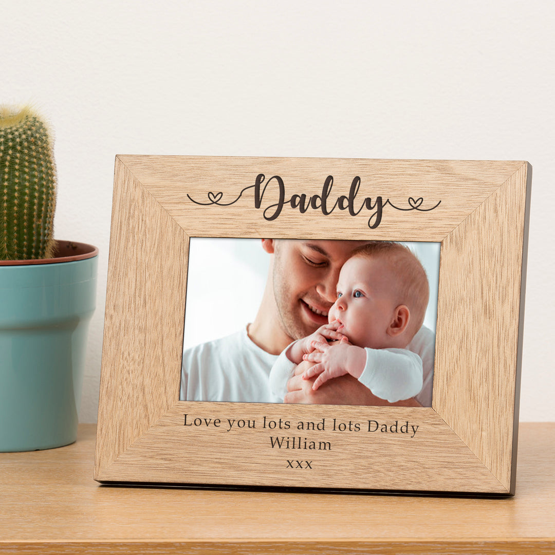 Personalised Daddy Oak Veneer Photo Frame 6x4