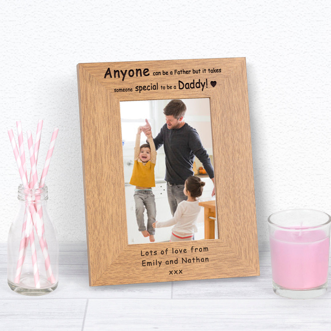 Personalised Daddy Quote Oak Finish 7x5 Photo Frame