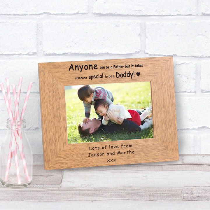 Personalised Father to Daddy Oak Finish Photo Frame 6x4