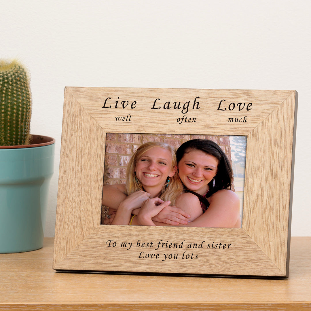 Personalised Live Well Laugh Often Love Much 6x4 Photo Frame