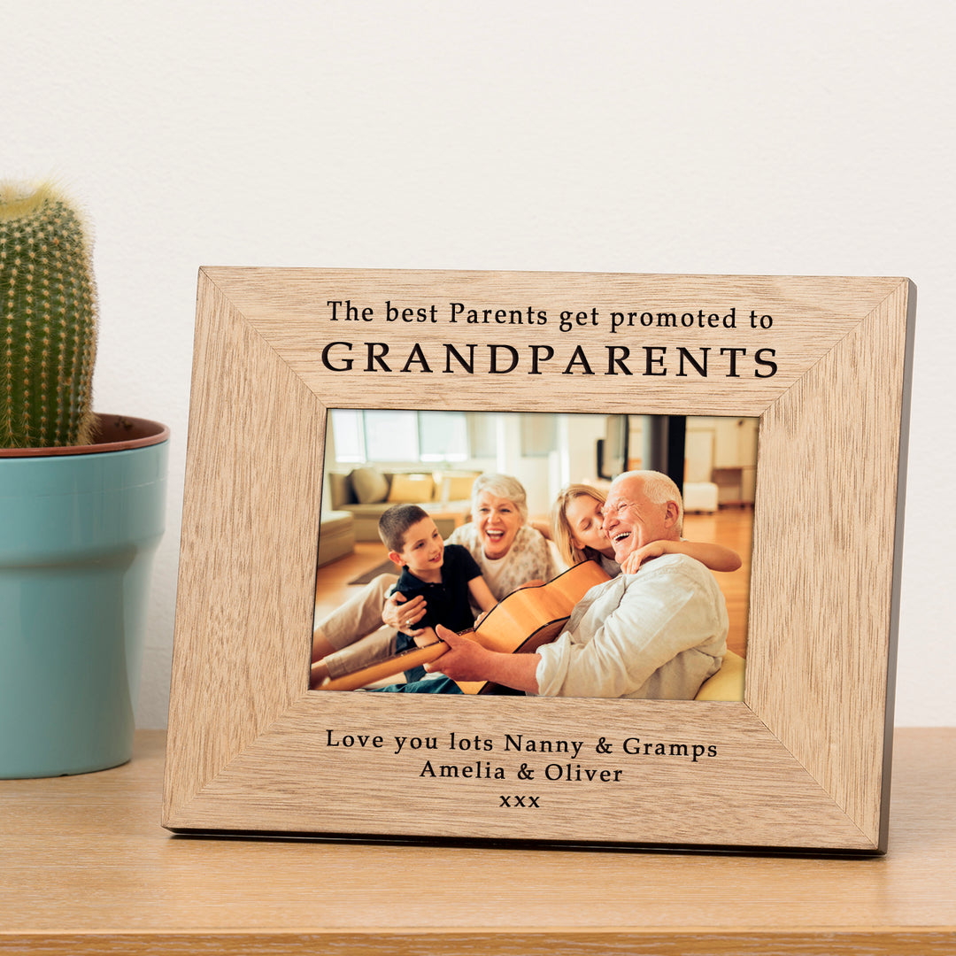 Personalised Best Parents Promoted to Grandparents Photo Frame