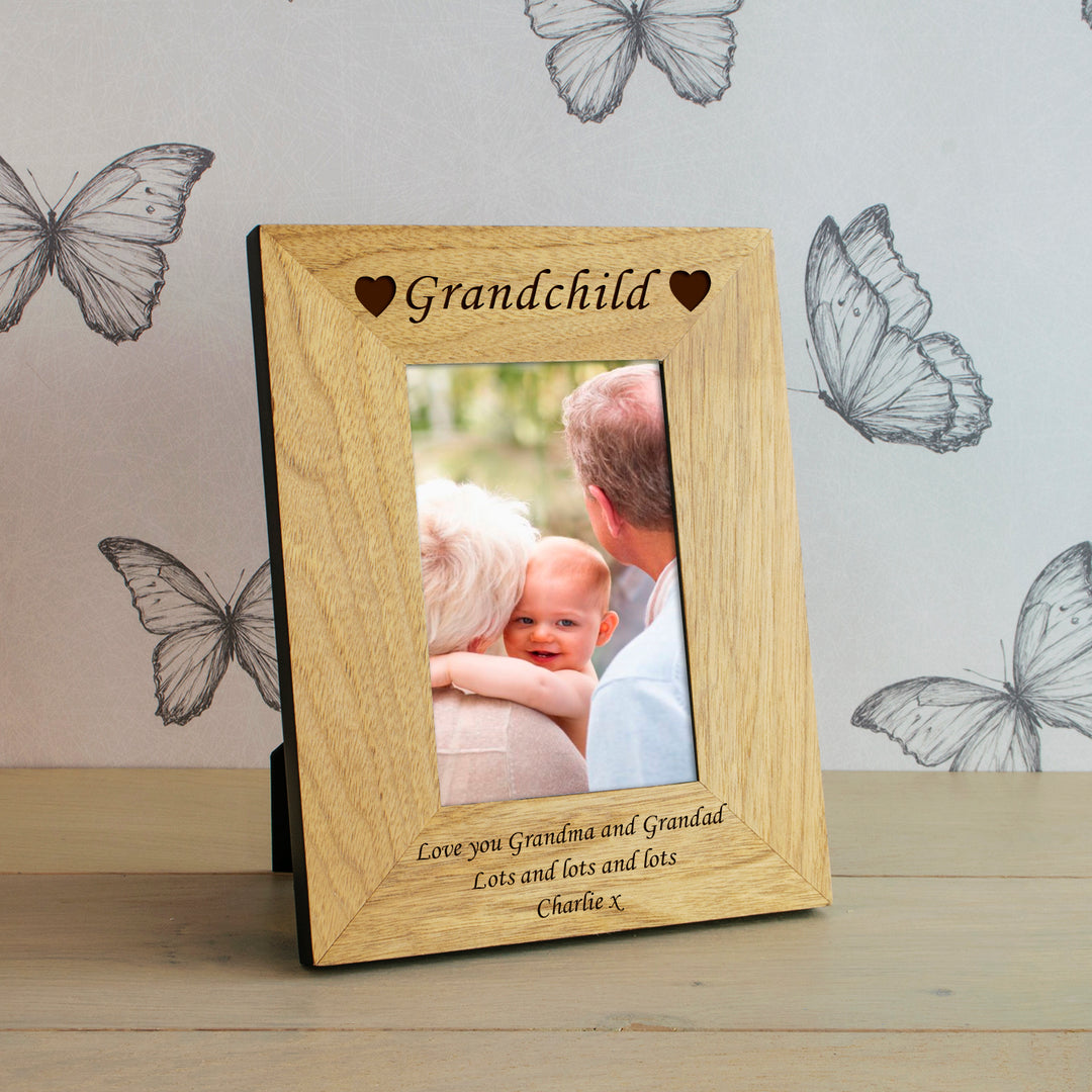 Personalised Daddy or Mummy Oak Finish 6x4 Photo Frame