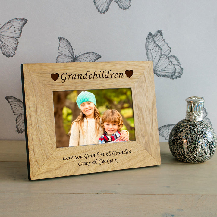 Personalised Daddy or Mummy Oak Finish 6x4 Photo Frame