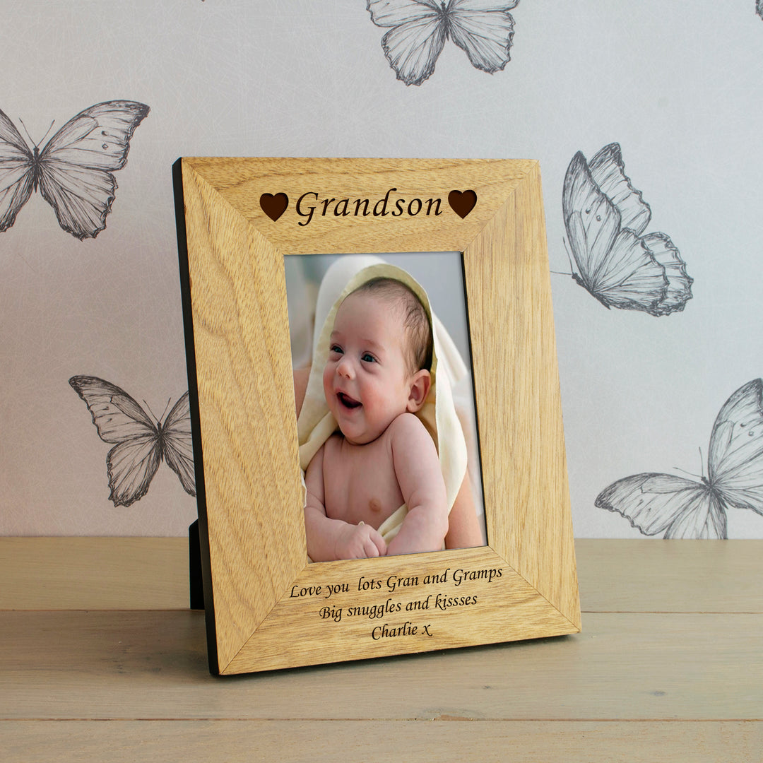 Personalised Daddy or Mummy Oak Finish 6x4 Photo Frame