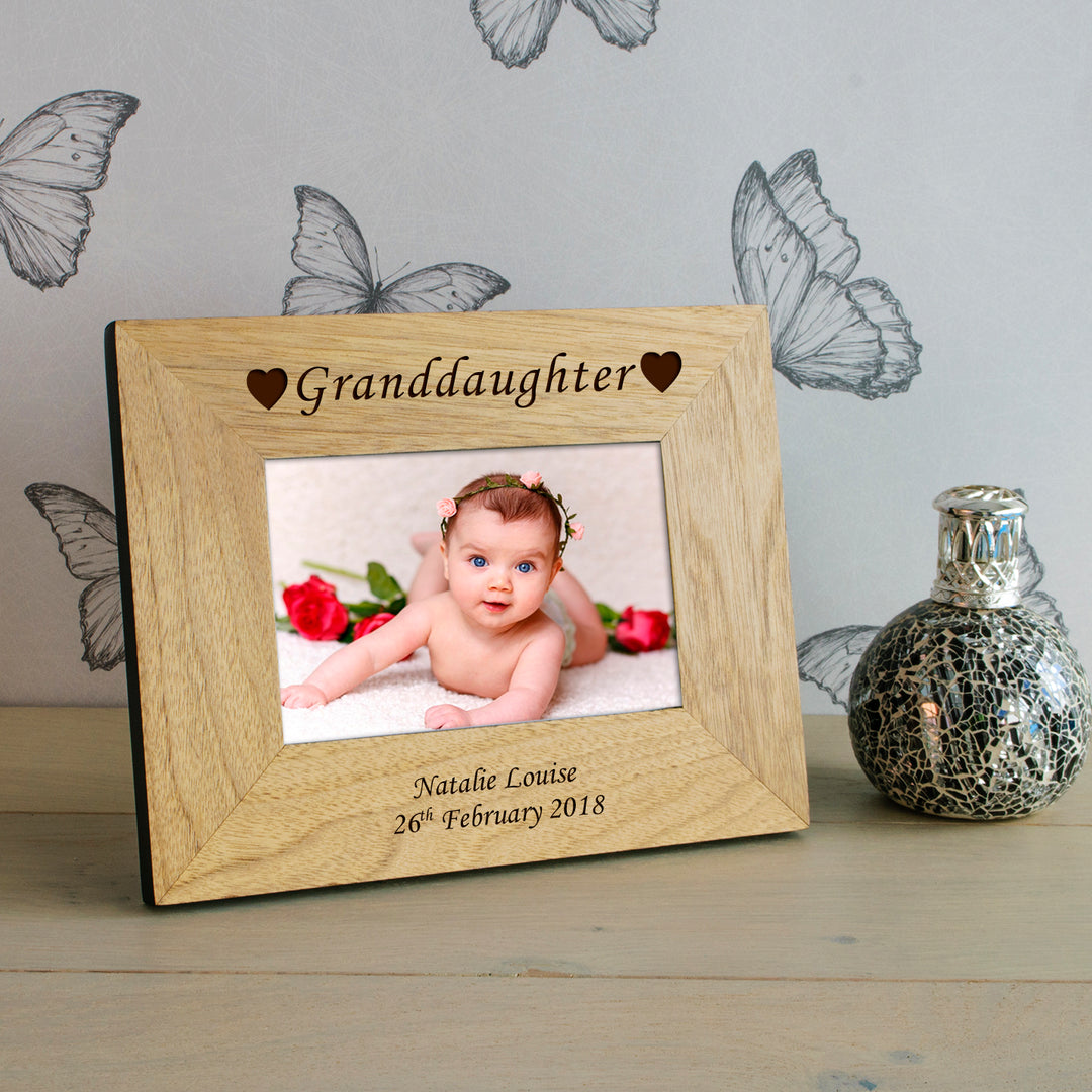 Personalised Daddy or Mummy Oak Finish 6x4 Photo Frame