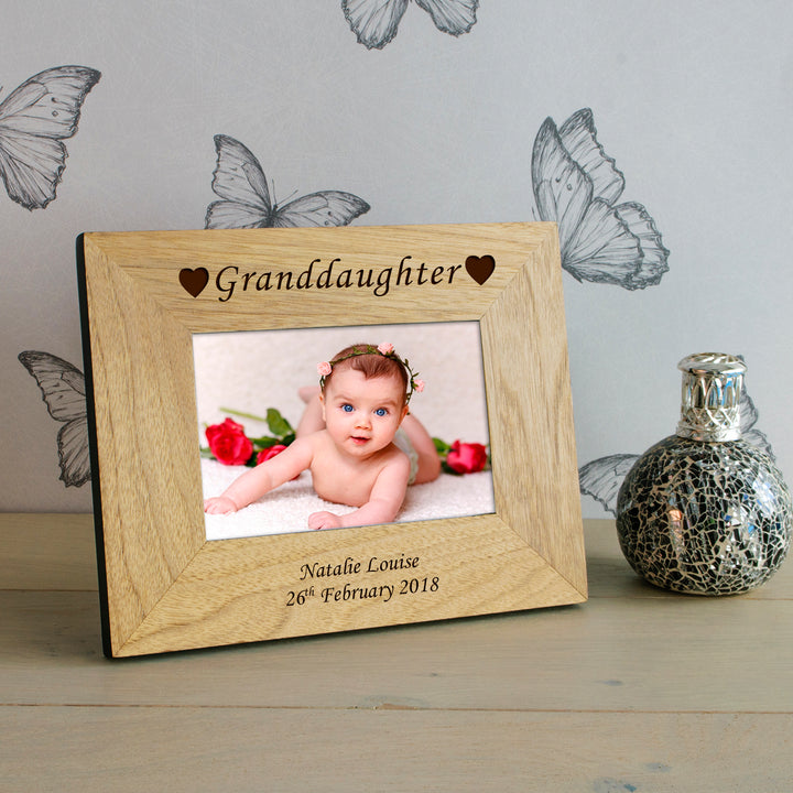 Personalised Daddy or Mummy Oak Finish 6x4 Photo Frame