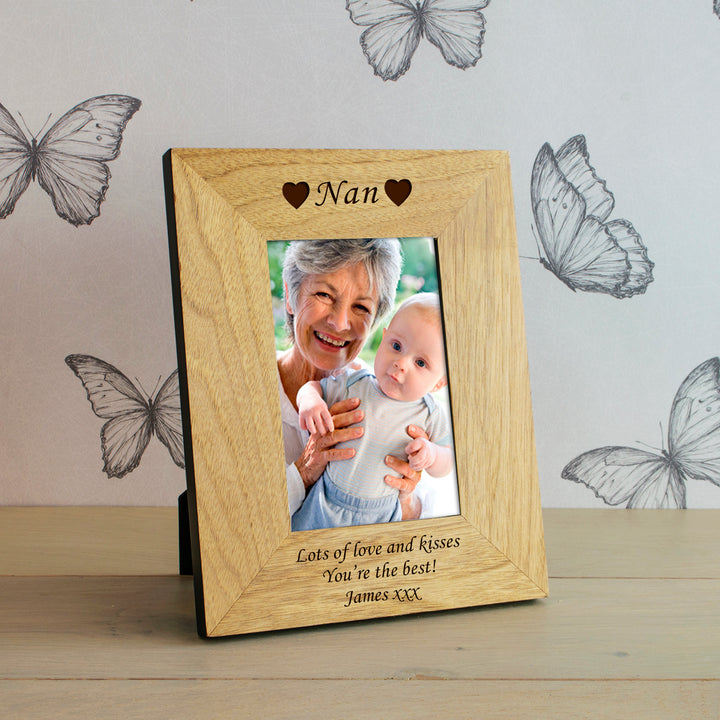 Personalised Daddy or Mummy Oak Finish 6x4 Photo Frame