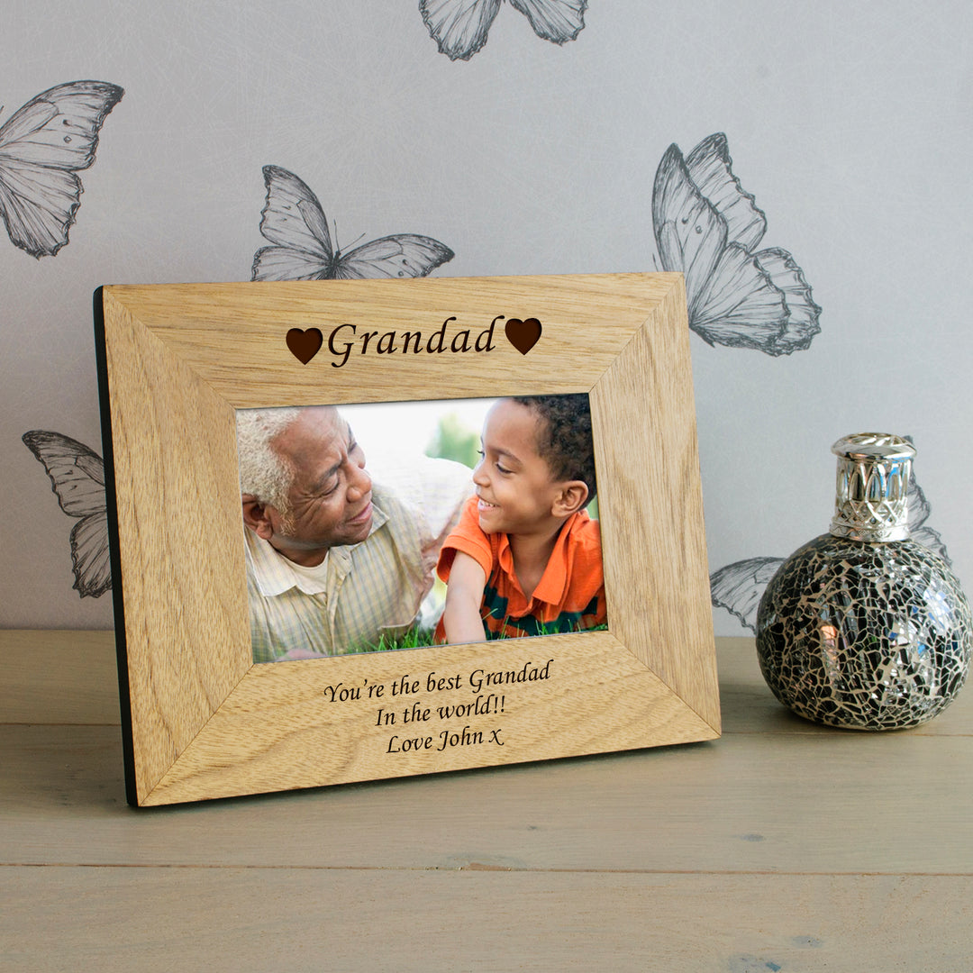 Personalised Daddy or Mummy Oak Finish 6x4 Photo Frame