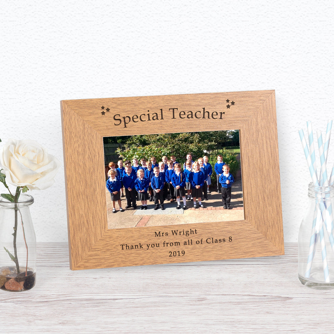 Personalised Special Teacher Wooden Photo Frame 7x5
