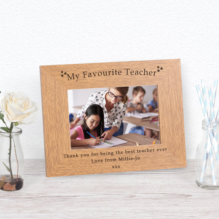 Personalised My Favourite Teacher Wooden Photo Frame 6x4