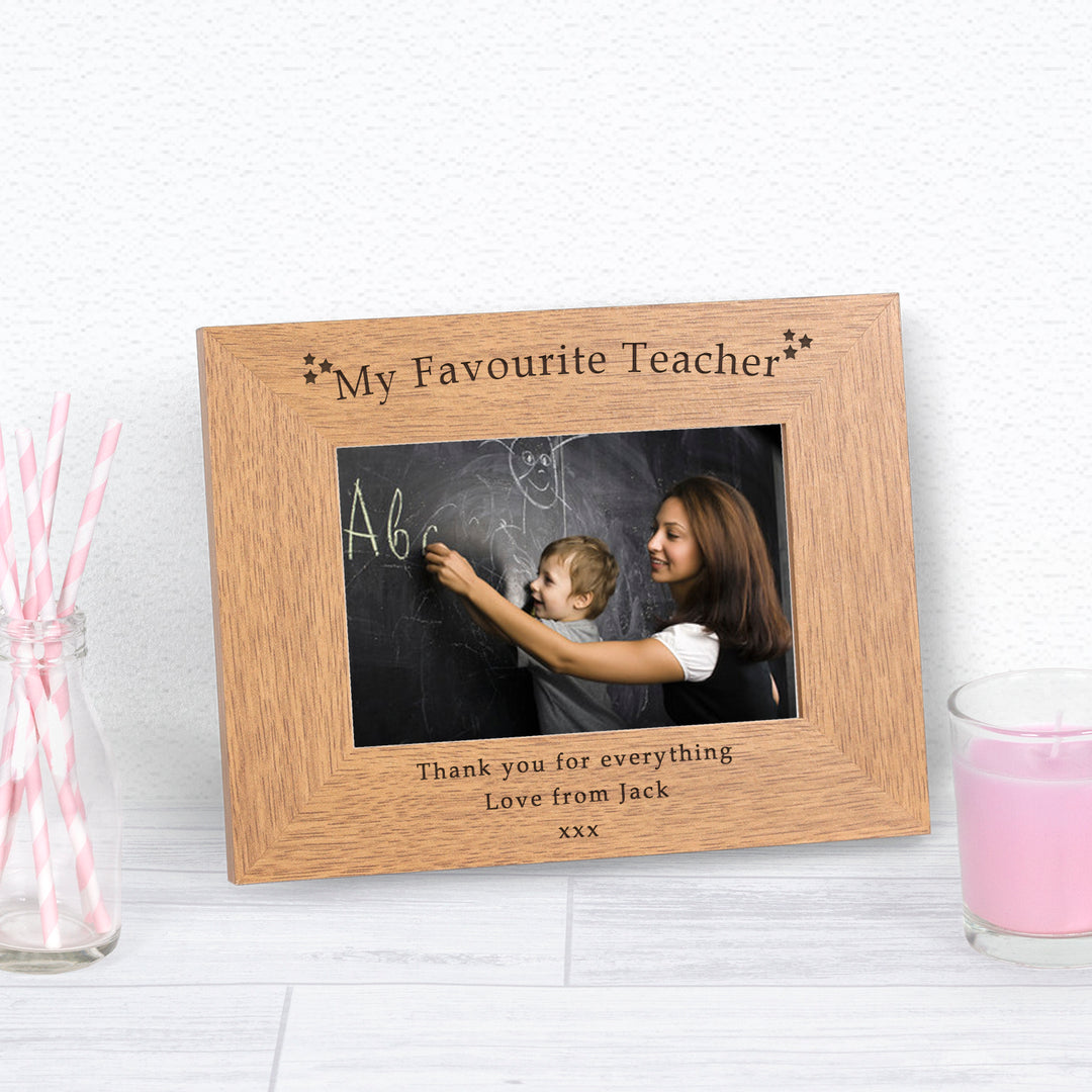 Personalised My Favourite Teacher Wooden Photo Frame 6x4