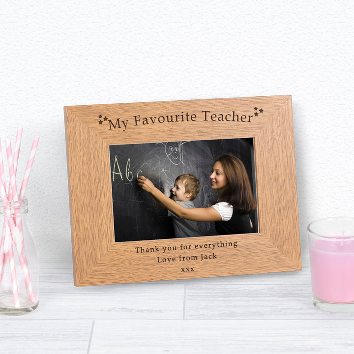 Personalised My Favourite Teacher Wooden Photo Frame 6x4