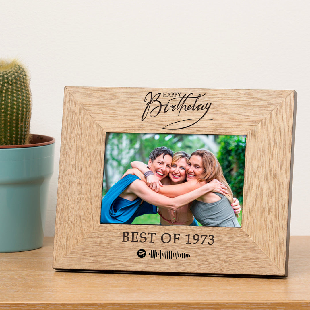Personalised Happy Birthday Spotify Playlist Photo Frame 7x5