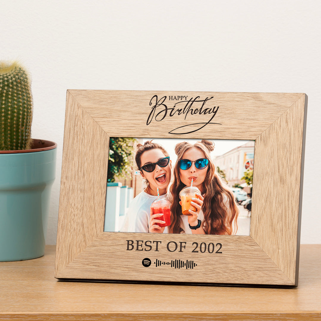 Personalised Happy Birthday Playlist Photo Frame 6x4