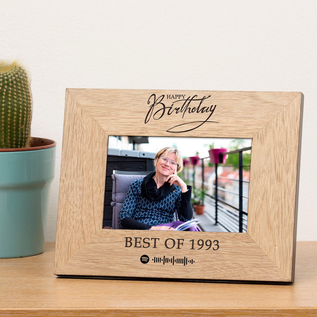 Personalised Happy Birthday Playlist Photo Frame 6x4