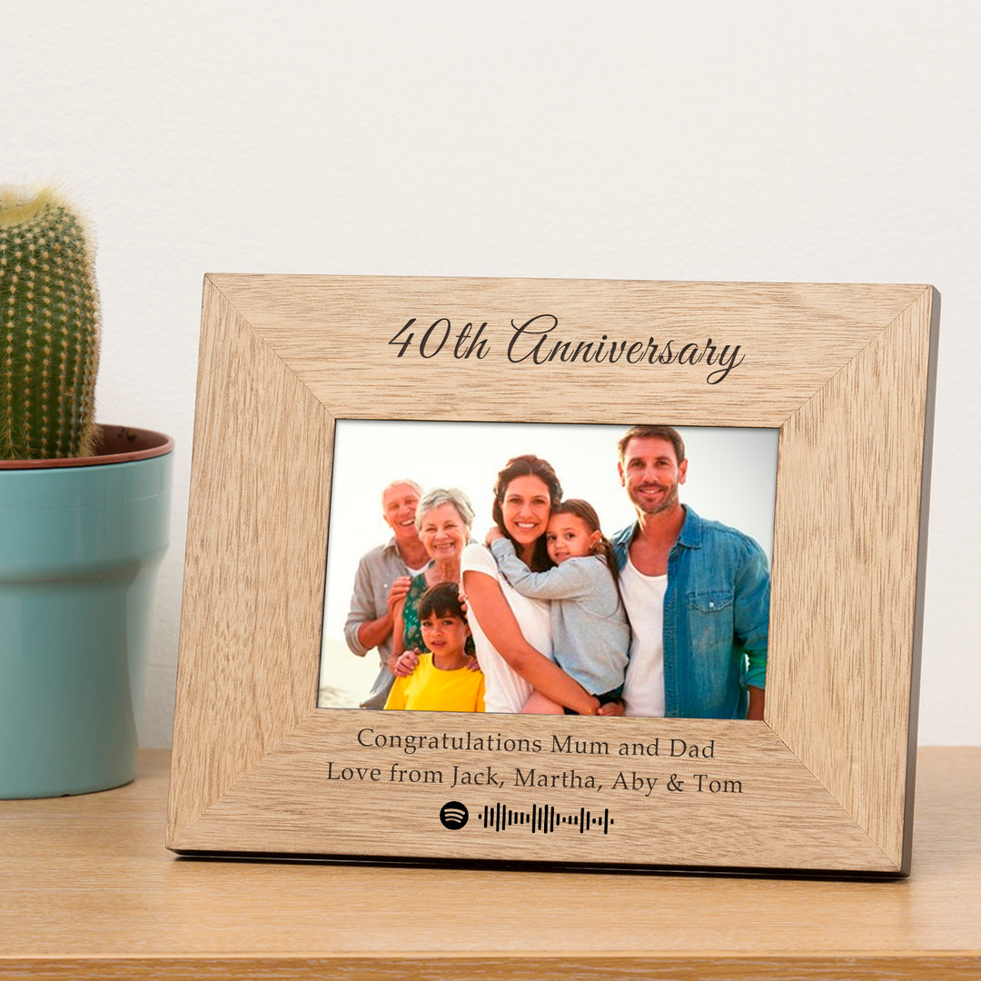 Personalised Our Song Spotify Code Oak Veneer Photo Frame 6x4