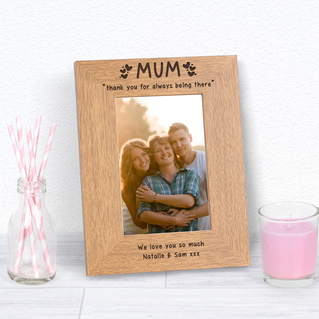 Personalised Mum Thank You Wooden Photo Frame 7x5