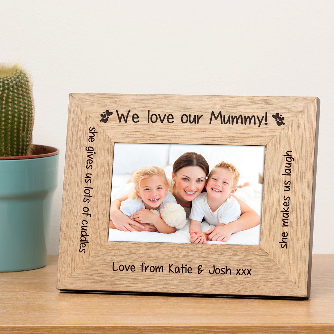 Personalised We Love Our Mummy Wooden Photo Frame 7x5