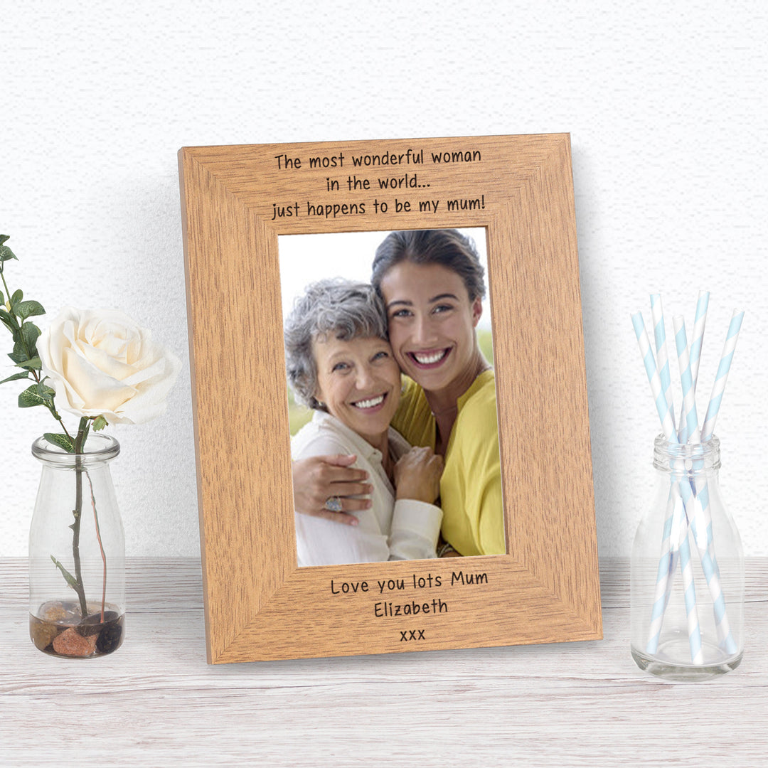 Personalised Mum Quote Wooden Photo Frame 7x5