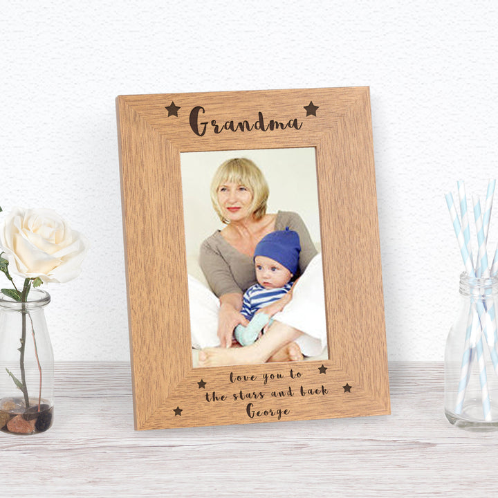 Personalised Love You to the Stars and Back Wooden Photo Frame