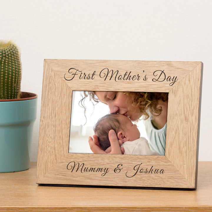 Personalised First Mother’s Day Oak Finish Photo Frame 6x4