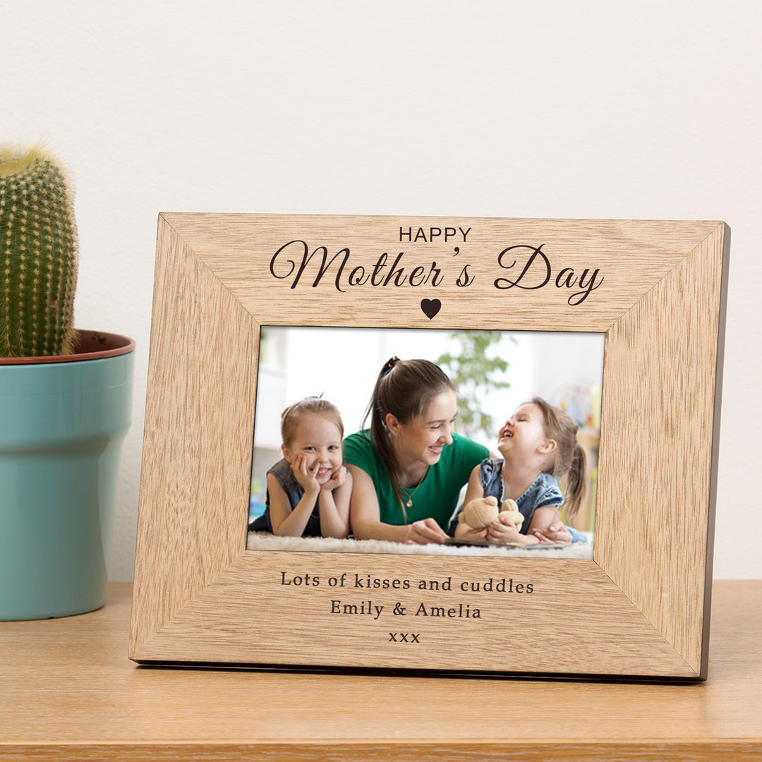 Personalised Happy Mother’s Day Oak Veneer Photo Frame 6x4