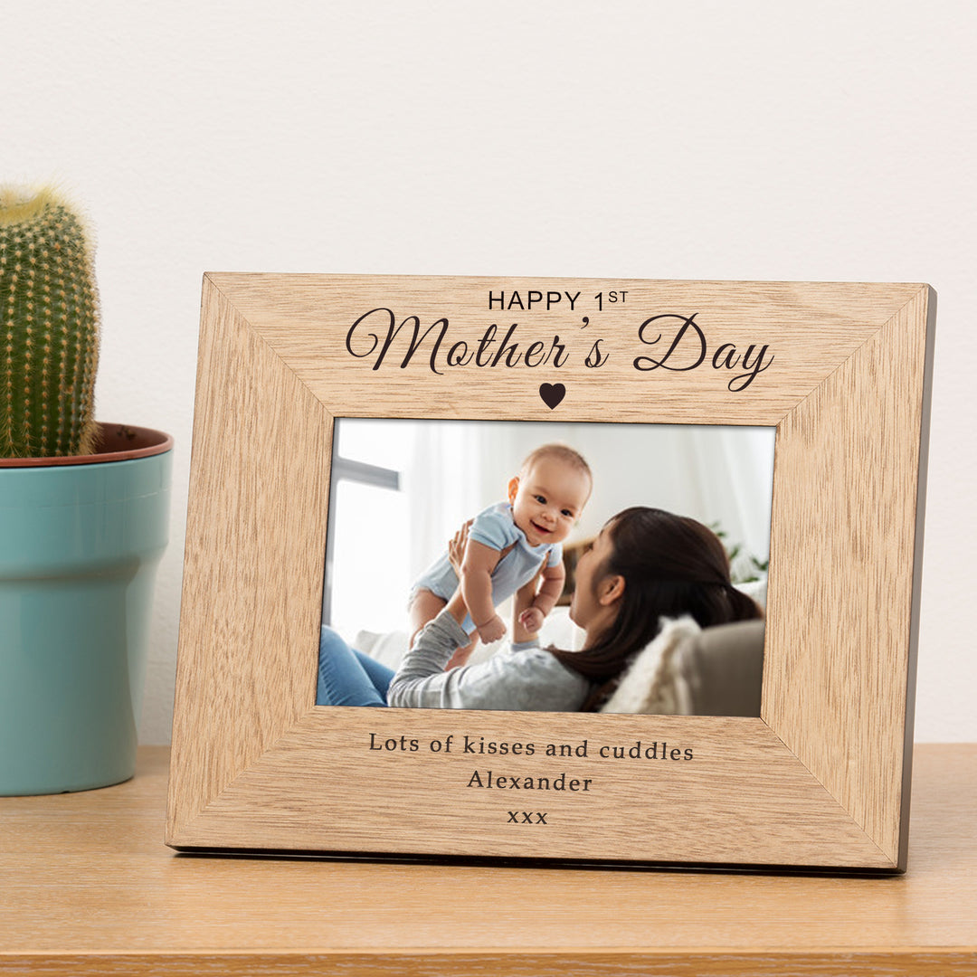 Personalised 1st Mother’s Day Oak Veneer Photo Frame 6x4