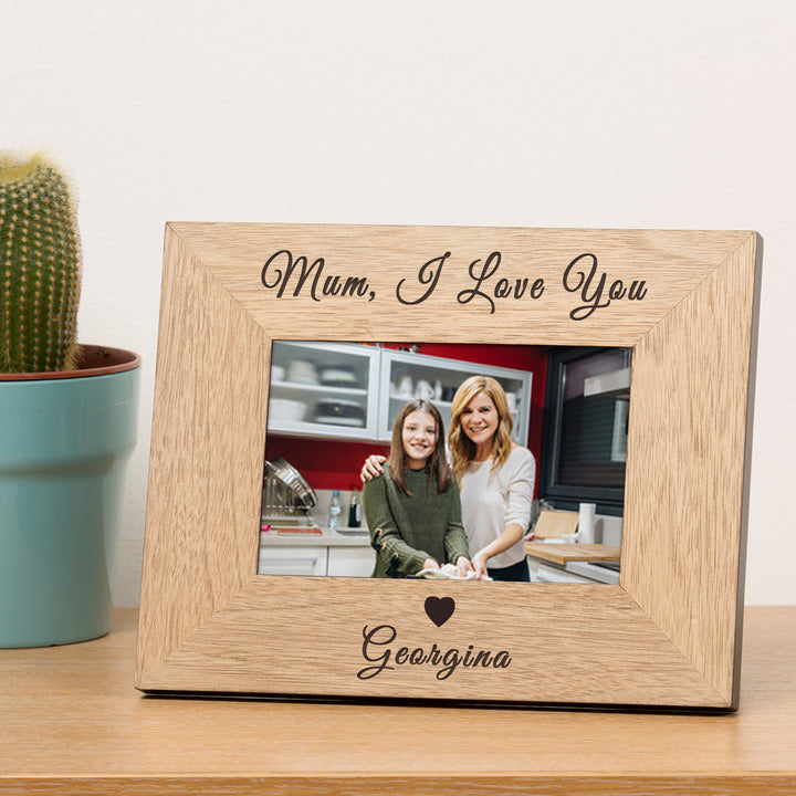 Personalised I/We Love You Wooden Photo Frame 6x4