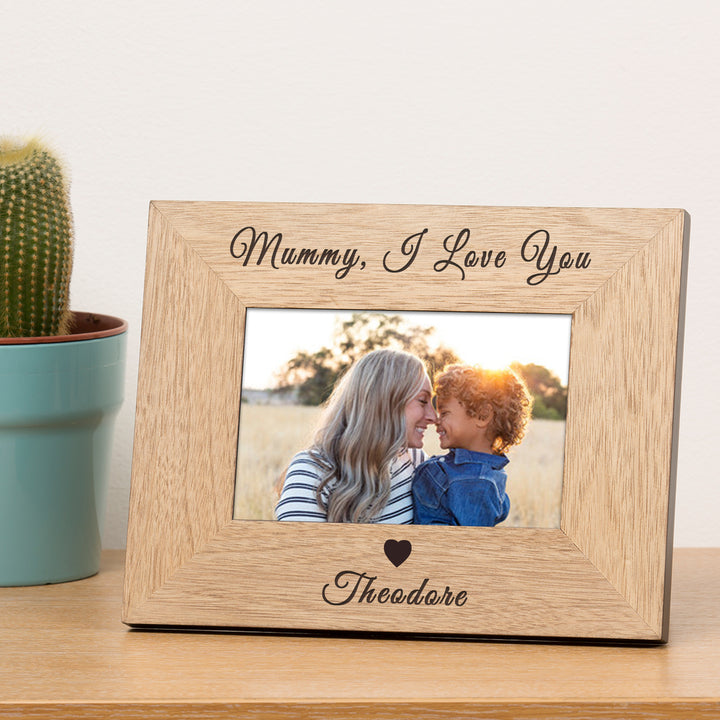 Personalised I/We Love You Wooden Photo Frame 6x4